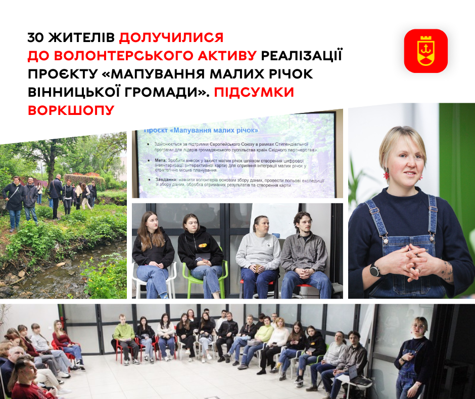30 жителів долучилися до волонтерського активу реалізації проєкту «Мапування малих річок Вінницької громади». Підсумки воркшопу 